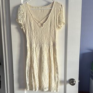 Hollister Cream Lace Mini Dress
